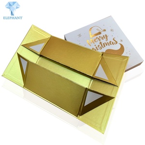กล่องของขวัญแม่เหล็กพับได้สีขาวทองหรูหราสำหรับเทศกาลพร้อมโลโก้สั่งทำ - Product Image 4