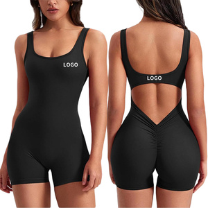 Combinaisons et Combishorts <span class=keywords><strong>Femme</strong></span> Personnalisables avec Logo, Tenue de Yoga Une Pièce, Coupe Ajustée, Effet Push-Up, en Nylon Spandex, Couleur Unie, Séchage Rapide, Été - Product Image 6