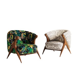 Sillón Individual de Diseño con Estampado Jacquard Tropical, para Sala de Estar o Balcón, con Patrón de Tigre y Montaña, Estilo Lujoso - Product Image 5