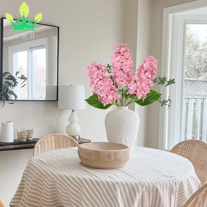 Flores artificiales de hortensia, tallos de hortensia panicled de tacto Real, hortensias de cono <span class=keywords><strong>rosa</strong></span> para jarrón alto, arreglos florales para el hogar - Product Image 4