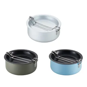 Set memasak berkemah aluminium, Set panci dan panci berkemah kompak, Set peralatan masak berkemah