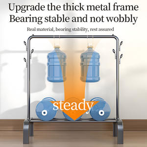 Perchero de Ropa de <span class=keywords><strong>Metal</strong></span> Grueso con Doble Barra y Ganchos, Organizador de Ropa de Gran Capacidad de 150 cm para Dormitorio y Balcón - Product Image 5