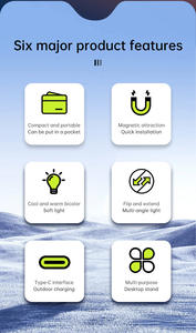 Mini Lámpara LED Magnética Portátil - Plegable, Regulable, <span class=keywords><strong>con</strong></span> <span class=keywords><strong>Espejo</strong></span> de <span class=keywords><strong>Maquillaje</strong></span> Incorporado, Ideal para Selfies y Equipos de Fotografía - Product Image 4