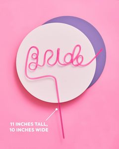 Diamond Ring Creative Word Straw, Bride Letter English LOGO Letter Design Straw - Product Image 3