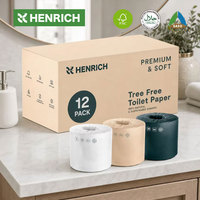 Papel Higiénico de 3 Capas con Certificación FSC, Libre de Toxinas, Rollos Suaves con Empaque Ecológico de Marca Privada para Suministros del Hogar