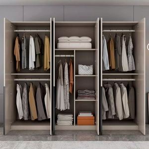 Wood Modern <b>Wardrobe</b> Armoire Cabinet Clothes Closet Drawer Bedroom Organizer Big Closet - Product Image 2