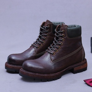 Botas de Hombre con Punta Redonda y Caña Alta para Invierno, con Aumento de Altura, Elegantes, Construcción Goodyear Welt, Material de Cuero Genuino de Caballo - Product Image 5