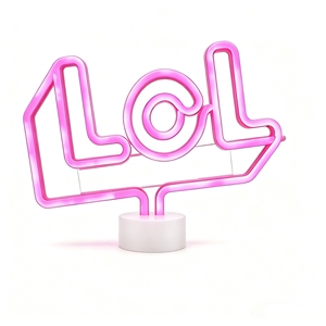 Lampe de table personnalisée en néon en forme de <span class=keywords><strong>LOL</strong></span>, N-CONCEPT, vente en gros, lumière de nuit LED alimentée par batterie pour la chambre à coucher/salle de jeux - Product Image 2