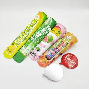 Customized design logo colorful various sizes disposable jelly calippo ice cream squeeze paper cup tube packaging cone