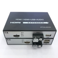 Extensor de Fibra Óptica HD con KVM Óptico, Teclado y Ratón USB, Audio y Video HD 1080P 4K, Conversor de HD a Fibra Óptica