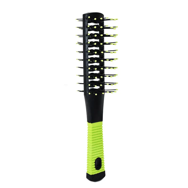 Rubber Color Vent Paddle Brush Plastic Men Detangle Hair Brush Black Salon Hairdressing Comb