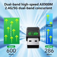 Adaptador USB WiFi 6 AX900 2 en 1, Dongle de Doble Banda 2.4G y 5GHz, 900Mbps, Receptor Inalámbrico USB WIFI