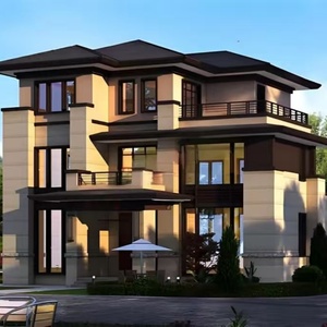 Modernas Villas de Dos Pisos de Acero Ligero para Zonas Rurales, Casas Autoconstruidas con Vista <span class=keywords><strong>al</strong></span> <span class=keywords><strong>Mar</strong></span> y Planos de Diseño Integrados - Product Image 2