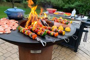 Ngoài Trời Gỗ Bắn Thép Solo <span class=keywords><strong>Fire</strong></span> <span class=keywords><strong>Pit</strong></span> Với Barbeque Bếp Firepit Grill/Nhanh Chóng Gấp Mở Thép Không Gỉ Bbq Chain Tripod - Product Image 6