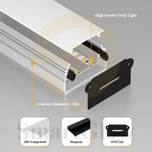 Tessuto elasticizzato profili in alluminio PVC Stretch soffitto pellicola accessori luci LED striscia di alluminio profilo della parete con copertura del PC - Product Image 5