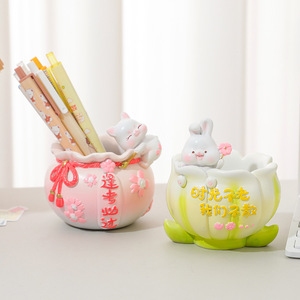 Portalápices Esculpido en Resina Epoxi Inspirador, Bonito Portalápices de Escritorio para Niños y Niñas, Estante de Papelería de Oficina, Regalo Creativo para Estudiantes - Product Image 3