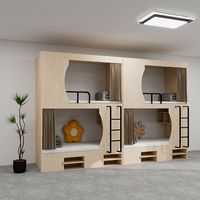 Lit superposé double sécurisé avec rangement et barrières de protection pour garantir la sécurité de deux enfants partageant un lit superposé