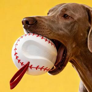 Durable Solid Woven Ribbon Football Baseball Classic Cartoon Toy <b>Ball</b> for Small Dogs Border Collies-Boredom Relief - Product Image 1