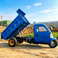 Tricycle benne tout-terrain robuste avec roues arrière doubles renforcées, moteur diesel haute puissance, boîte de vitesses et roulements, origine Shandong