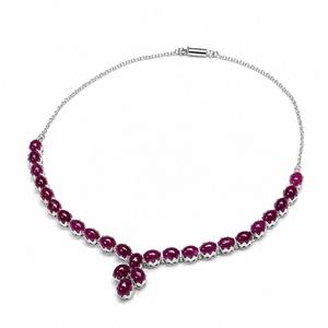 927 Sterling Silver Rhodium Plated <b>Ruby</b> <b>Necklace</b> for Women - Product Image 1