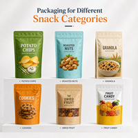 Bolsa de Snacks con Ventana Transparente y Cierre Ziplock, Impresión Digital, Alta Barrera, MOQ Bajo, para Dulces y Frutos Secos