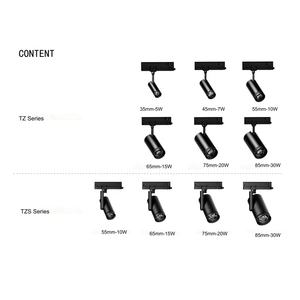 Modernes Hotel Supermarkt Schienen beleuchtungs system Zoombar 5W-30W LED Schienen scheinwerfer 2/3/4-Draht Optionen 10-55 Grad - Product Image 6