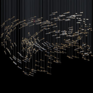 Suspension en tube <span class=keywords><strong>de</strong></span> verre <span class=keywords><strong>de</strong></span> <span class=keywords><strong>luxe</strong></span> Grand lustre en verre moderne en gros pour haut plafond Suspension en verre moderne - Product Image 4