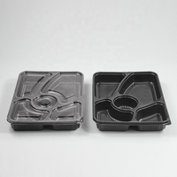 Boîte à repas en plastique jetable, boîte à bento à emporter, contenants alimentaires pour restaurant, boîte à bento avec 5 compartiments