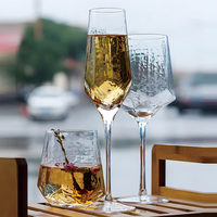Verres à vin rouge hauts, créatifs et exquis, à bord doré, style rétro simple, vente en gros