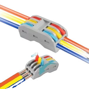 Bloques de terminales de latón <span class=keywords><strong>Yulian</strong></span> Modelo 222 de fábrica china, conectores rápidos de inserción de 2, 3, 4 y 5 pines para cable, para luces LED, 31A - Product Image 1