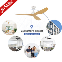 Ventilateur de plafond 1stshine 52 pouces, pales en ABS blanches réversibles, 6 vitesses, contrôle intelligent, plastique, ultra silencieux