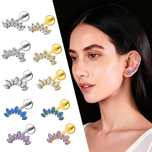 YS Schmuck Maßgefertigte Geometrische Titan-Labret-Ohrringe ASTM F136 Piercing Innengewinde Helix Tragus Lobe Flacher Rücken für Kinder - Product Image 1