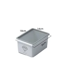 Grey Diamond Small Toy Storage Box Household Snack Storage Basket With Lid Storage Box Wardrobe Organizer Large Cabinet