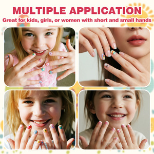 Lot de 288 kits de nail art DIY pour enfants, 12 styles, <span class=keywords><strong>faux</strong></span> <span class=keywords><strong>ongles</strong></span> pour enfants avec autocollants et strass, ensemble d'<span class=keywords><strong>ongles</strong></span> à presser pour filles - Product Image 3