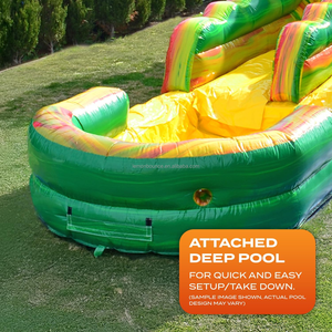 Toboggan aquatique gonflable pour enfants avec piscine à jets d'eau, toboggan aquatique gonflable commercial pour les fêtes d'été dans la cour, <span class=keywords><strong>location</strong></span> - Product Image 4