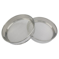 Tamis à poudre en acier inoxydable pour tri de particules solides, mailles 40, 60, 80, 20, 30 cm, ensemble de tamis pour test de sol