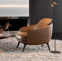 Fauteuil d'appoint confortable en tissu pour salon avec coussin amovible, idéal pour coin lecture ou zone de conversation