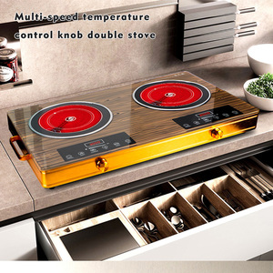 Electric Ceramic Cooktop 2 Burners 3001W Above Button Control Smooth Surface Dual Zone <b>Stove</b> - Product Image 2