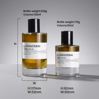 Flacon de parfum en verre transparent de luxe, rond, à sertir, vide, 50 ml, 100 ml, avec boîte, pour la fabrication de cosmétiques