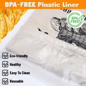 Groothandel Op Maat Bedrukt Logo Herbruikbare Natuurlijke Puur Organische Linnen Tpu Voering Zuurdesem Broodzak - Product Image 2