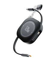 Chargeur de téléphone portable et d'ordinateur rétractable 60W TPE, charge rapide 6A, câble de données USB C de type C de 1m pour Android