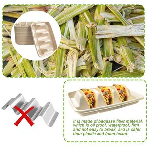 <strong>Disposable</strong> <strong>Taco</strong> <strong>Holder</strong> Pulp Fiber Plates <strong>Disposable</strong> <strong>Taco</strong> Plates With 3 Dividers for Party <strong>Taco</strong> Tray <strong>Holder</strong> - Product Image 4