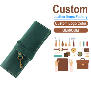 Étui à stylos enroulable en cuir pleine fleur vintage, organiseur multi-emplacements, usine de personnalisation OEM/ODM, porte-crayons rétro - Product Image 2