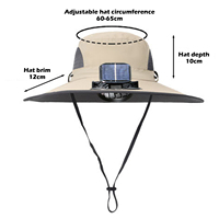 Sombrero de protección solar con ventilador Solar Protector solar Pescador Cubo Visera Sombrero Protección UV Ventilador de litio Proveedor de sombreros
