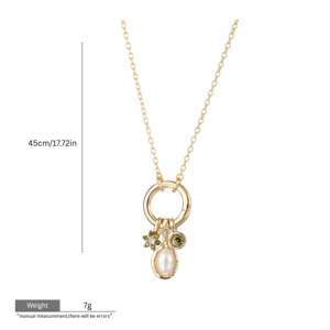 הגעה חדשה שרשרת כבל מותאמת אישית שרשרת פנינים פנינה ריינסטון מעוטרת תליונים נתיק - Product Image 4