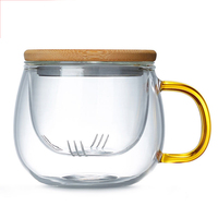 Mug à café et thé en verre transparent de style américain avec couvercle, résistant à la chaleur, pour adultes, idéal pour la salle de sport, la rentrée scolaire, et compatible eau bouillante