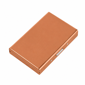 Stainless Steel RFID Anti-Theft Credit Card Holder Portable <b>Metal</b> <b>Wallet</b> Button Accordion Style Hard Cover ID Card Case Travel - Product Image 1