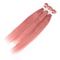 Extensions de cheveux indiens lisses en gros, 100 % cheveux humains Remy, en vrac, double trame, colorées, pour cosplay