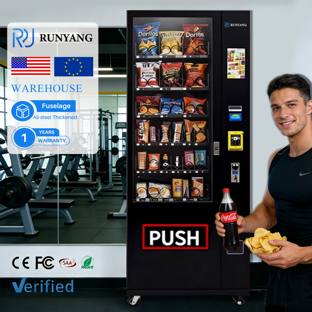 Custom Combo Vending Machine with Card Reader Coin Operated Drink and Snack Vending Machine for Foods and Drinks