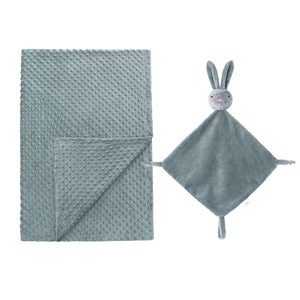 Ensemble cadeau de 2 pièces couette et couverture pour bébé en peluche douce à pois Minky de Pâques - Product Image 4